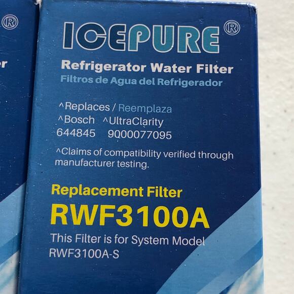Ice Pure Refrigerator Replacement Filter RWF3100A NEW 2 Filters Included - Picture 2 of 6